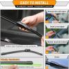 image:imageAUTOBOO 2616 Windshield Wipers with 11 Rear Wiper Blade Replacement for 20182023 Hyundai Kona Electric20122019 Accent20122017 Kia Rio Original Factory Quality Pack of 3261811 inch
